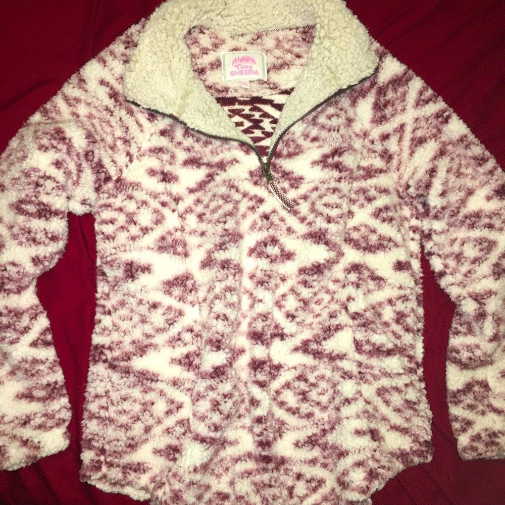 ✨cozy sherpa half zip pullover✨
